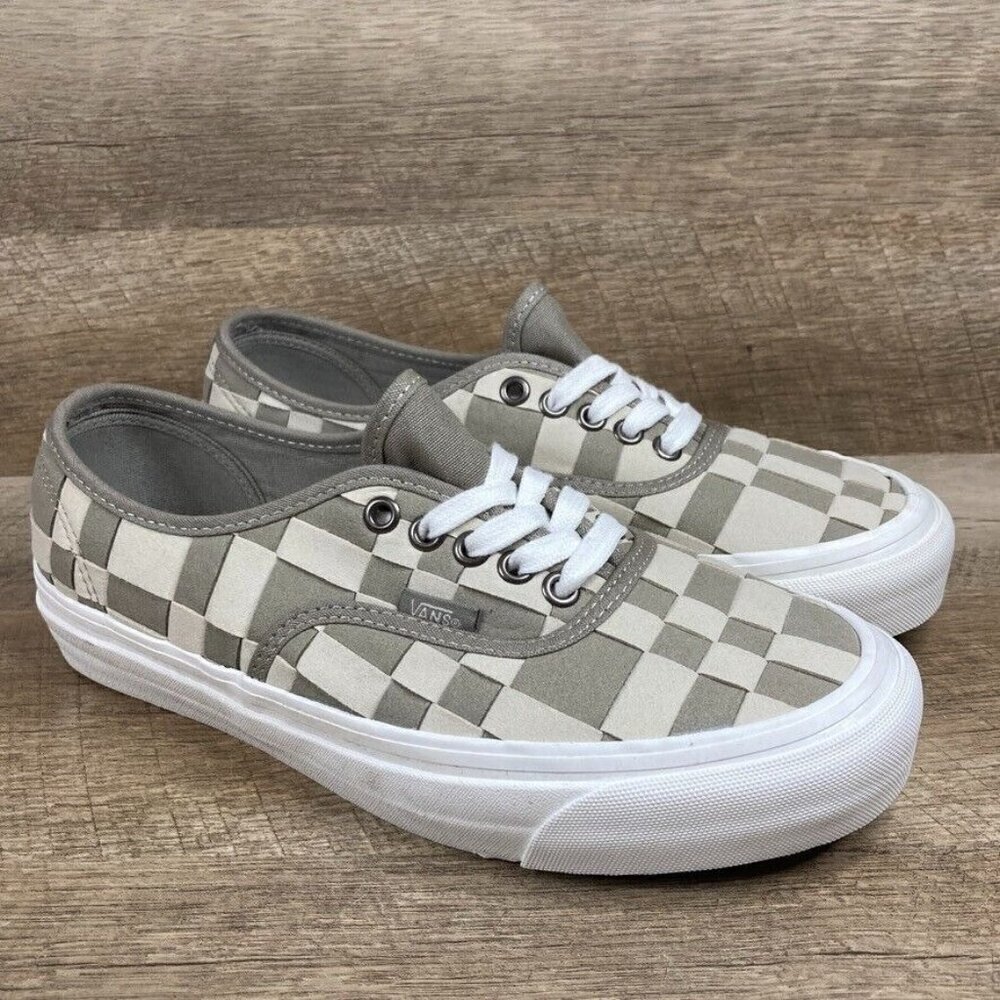 VANS Authentic 44 DX Woven Check Brown/Khaki Checkerboard Suede Womens 9 NEW